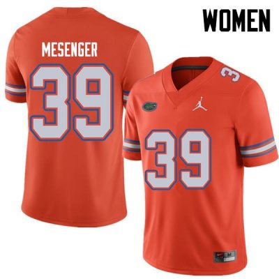 Women's Florida Gators #39 Jacob Mesenger NCAA Jordan Brand Orange Authentic Stitched College Football Jersey XDQ4162VE